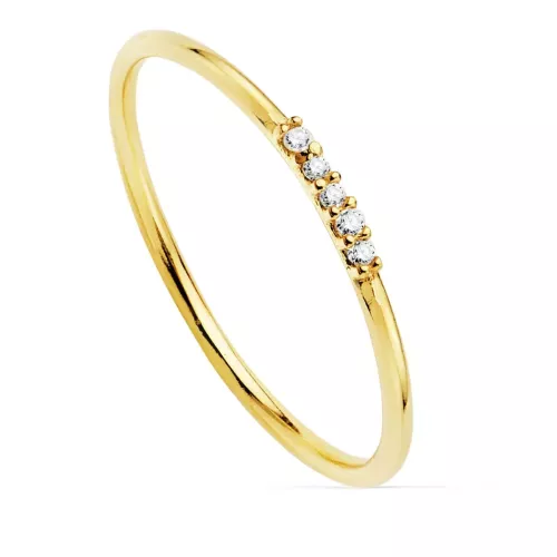 18K SORTIJA ORO AMARILLO 5 DIAMANTES 0