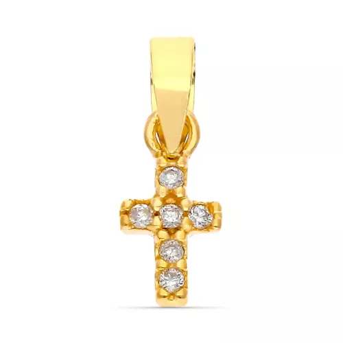 9K COLGANTE ORO AMARILLO DIAMANTES 0.03 CTS 6X4 MM 0,24gr