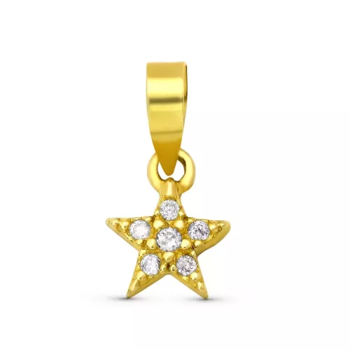 9K COLGANTE ORO AMARILLO ESTRELLA 6 DIAMANTES 0.033 QTES 0,24gr