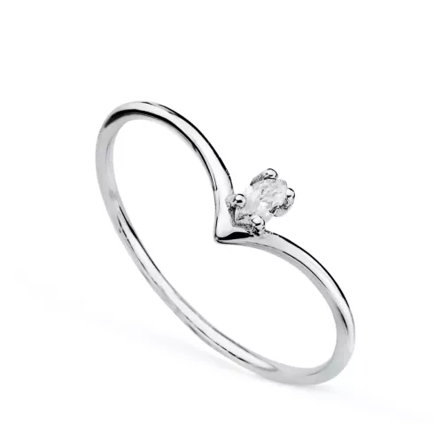 18K SORTIJA ORO BLANCO PICO DIAMANTE TALLA MARQUIS 0