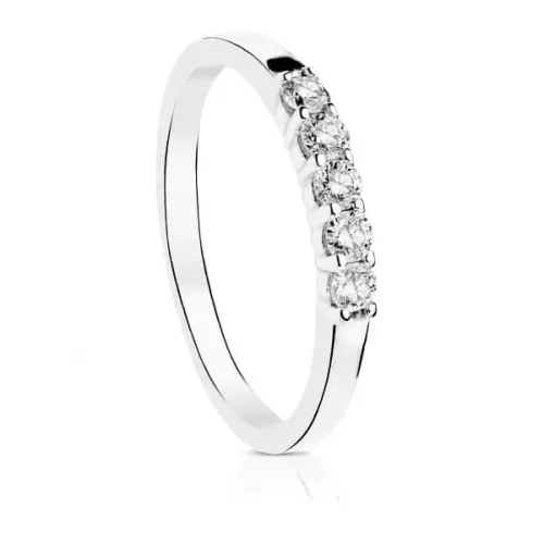 18K SORTIJA DIAMANTES TALLA BRILLANTE ORO BLANCO 0