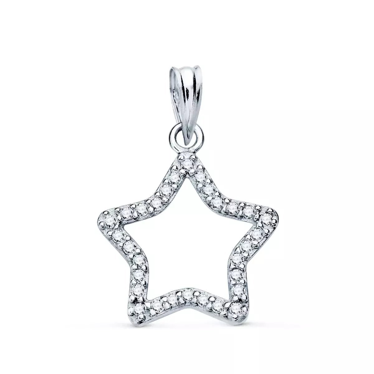 9K COLGANTE ORO BLANCO ESTRELLA CON CIRCONITAS. MEDIDA: 16X15 MM 1