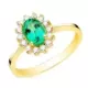 18K SORTIJA ORO AMARILLO DIAMANTES Y ESMERALDA 7X5 MM 0