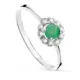 18K SORTIJA ORO BLANCO CON ESMERALDA 4MM Y 0