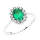 18K SORTIJA ORO BLANCO DIAMANTES Y ESMERALDA 7X5 MM 0