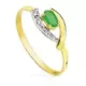 18K SORTIJA ORO BICOLOR CON CIRCONITA Y ESMERALDA 5X3 MM 1