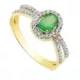 18K SORTIJA ORO BICOLOR CON CIRCONITA Y ESMERALDA OVAL 6X4 MM 1