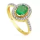 18K SORTIJA ORO BICOLOR OVAL CON CIRCONITA Y ESMERALDA 7X5 MM. 2