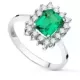 18K SORTIJA ORO BLANCO ESMERALDA 8X6 MM 1