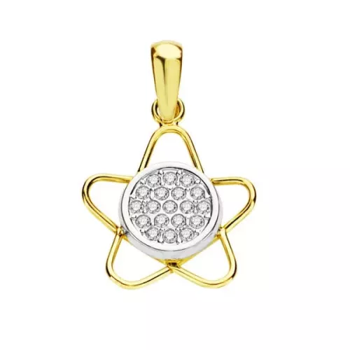 9K COLGANTE ORO BICOLOR CIRCONITA 15X12 MM 0