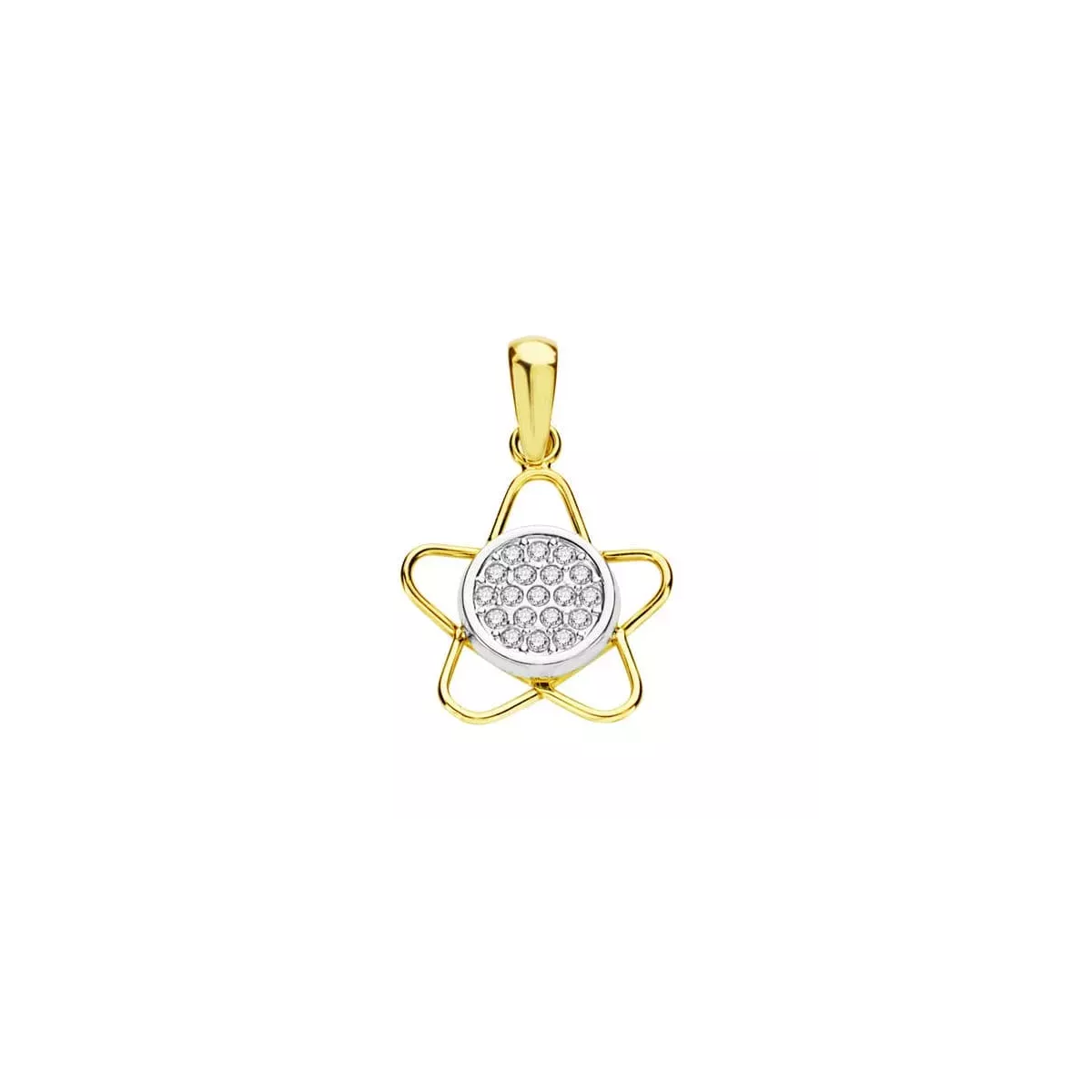 9K COLGANTE ORO BICOLOR CIRCONITA 15X12 MM 0