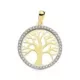 9K COLGANTE ORO BICOLOR ARBOL DE LA VIDA CON CIRCONITA 20 MM 1
