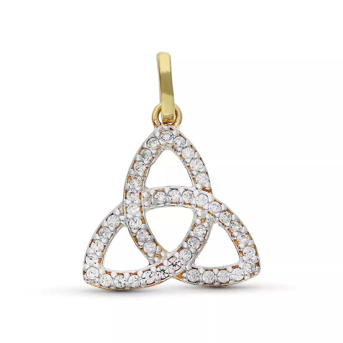 9K COLGANTE ORO BICOLOR TRINITY CON CIRCONITAS. MEDIDA: 16X17 MM 1