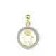 9K COLGANTE ORO BICOLOR REDONDO CERCO CON CIRCONITAS Y NIÑO CALADO. MEDIDA: 13MM 0