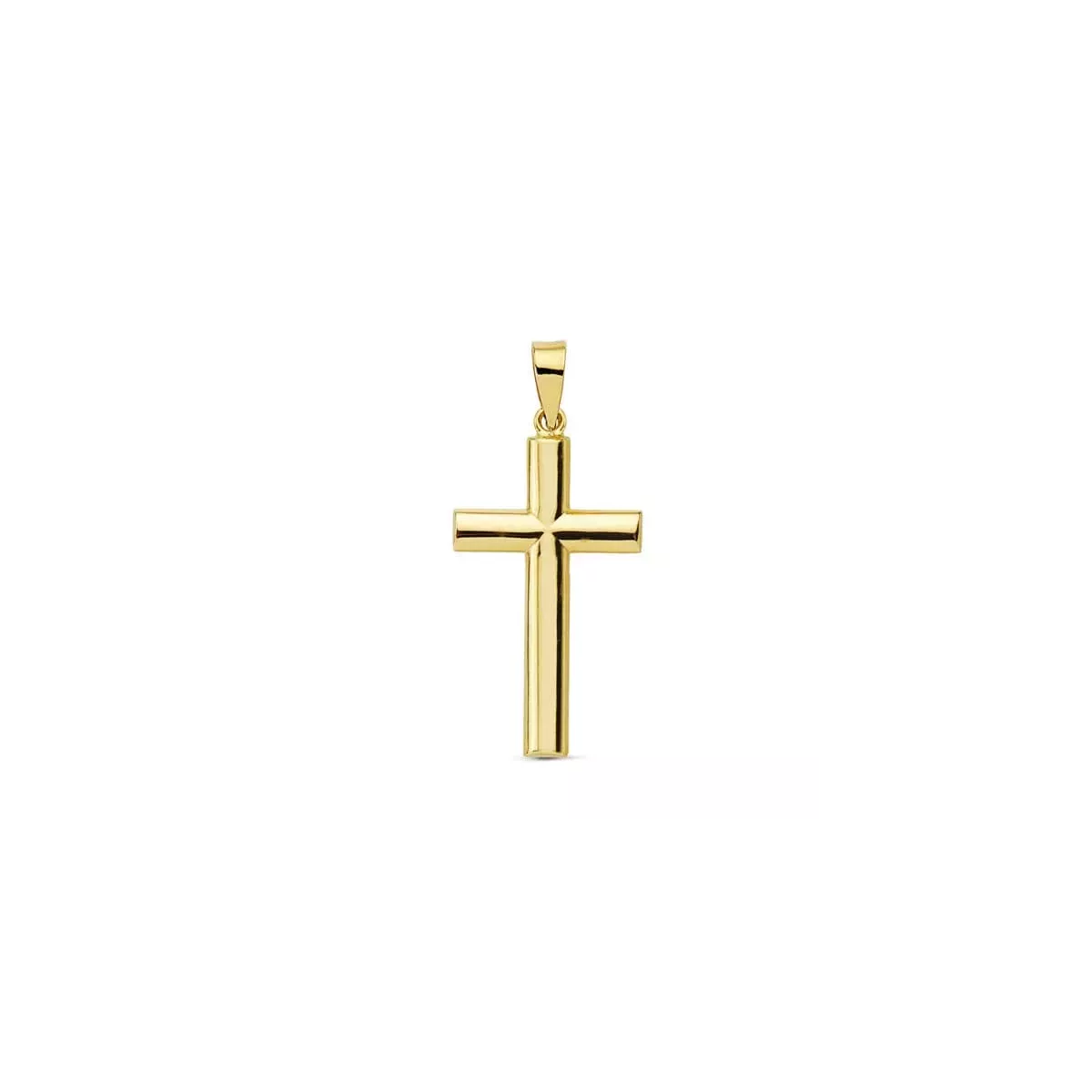 9K CRUZ ORO AMARILLO LISA PALO OVAL. 25X15 MM 0