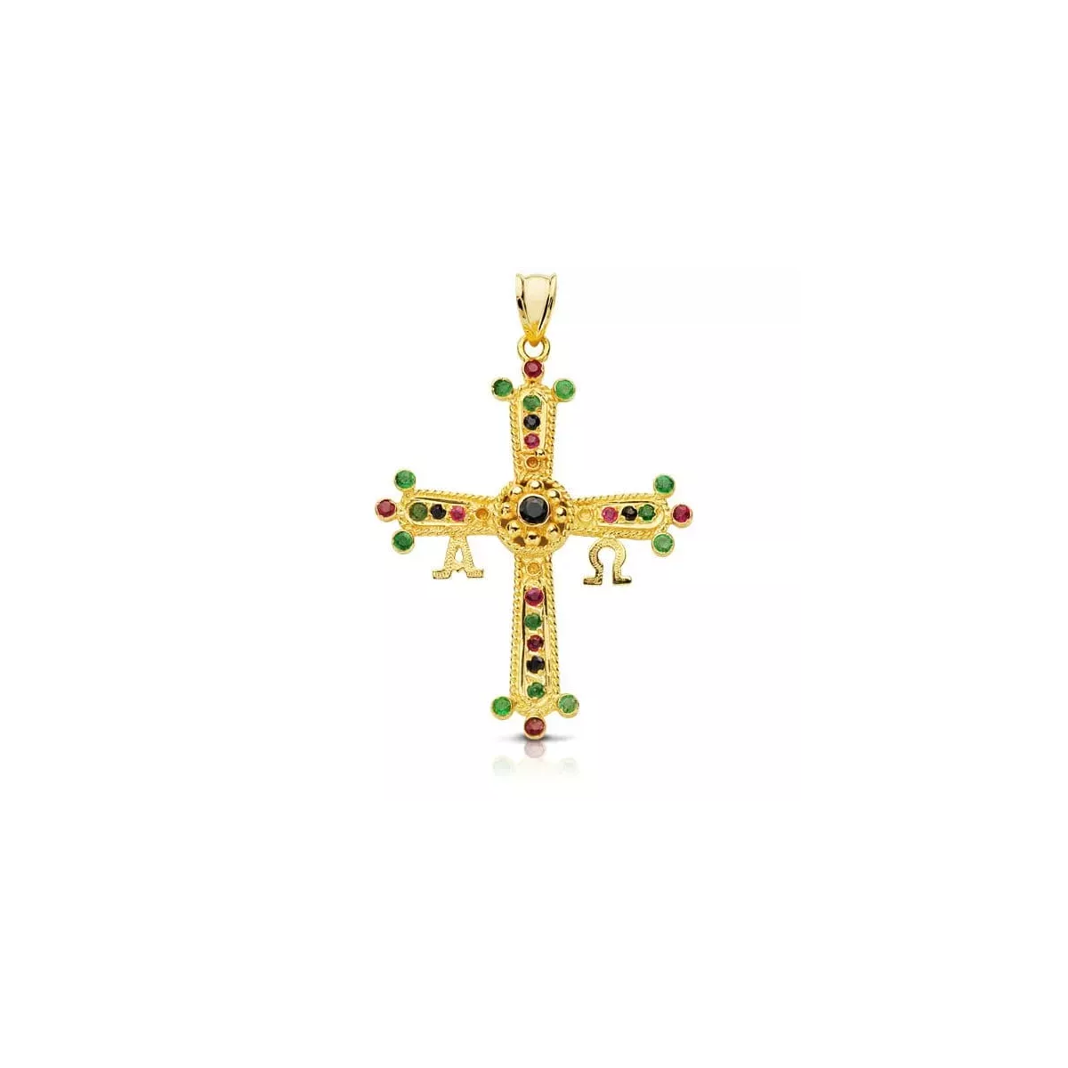 9K CRUZ DE COVADONGA ORO AMARILLO GRANDE 40X34 MM 4