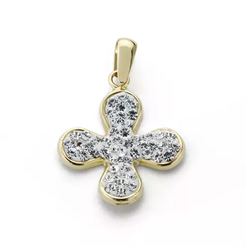 9K CRUZ ORO BLANCO CIRCONITA 17X14 MM 0