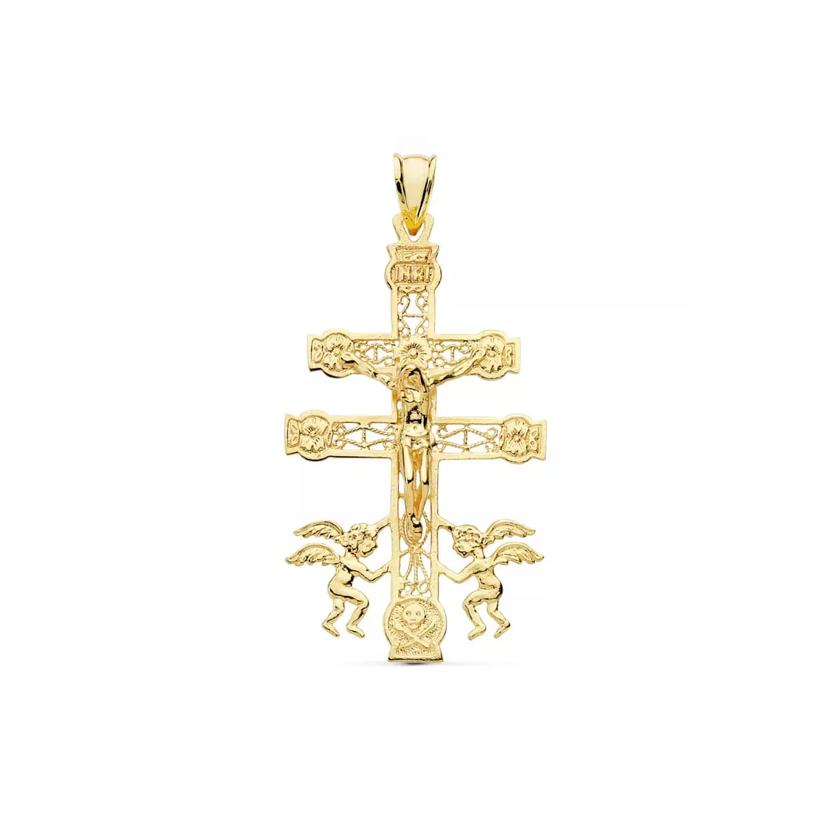 9K CRUZ ORO AMARILLO CARAVACA 49X27 MM 4