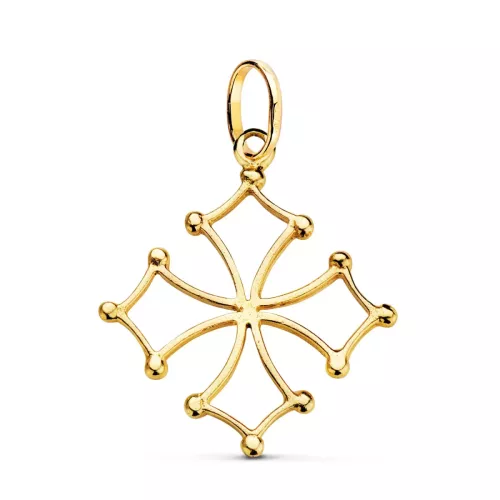 9K CRUZ DE OCCITANIA ORO AMARILLO. 28 X 24 MM 1