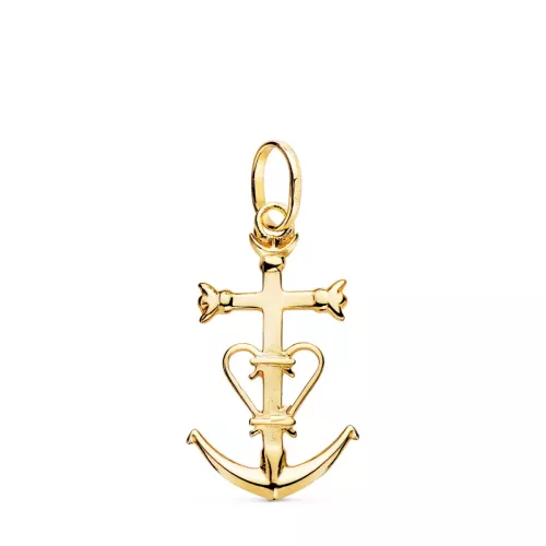 9K COLGANTE CRUZ DE LA CAMARGA ORO AMARILLO. 23 X 13 MM 0
