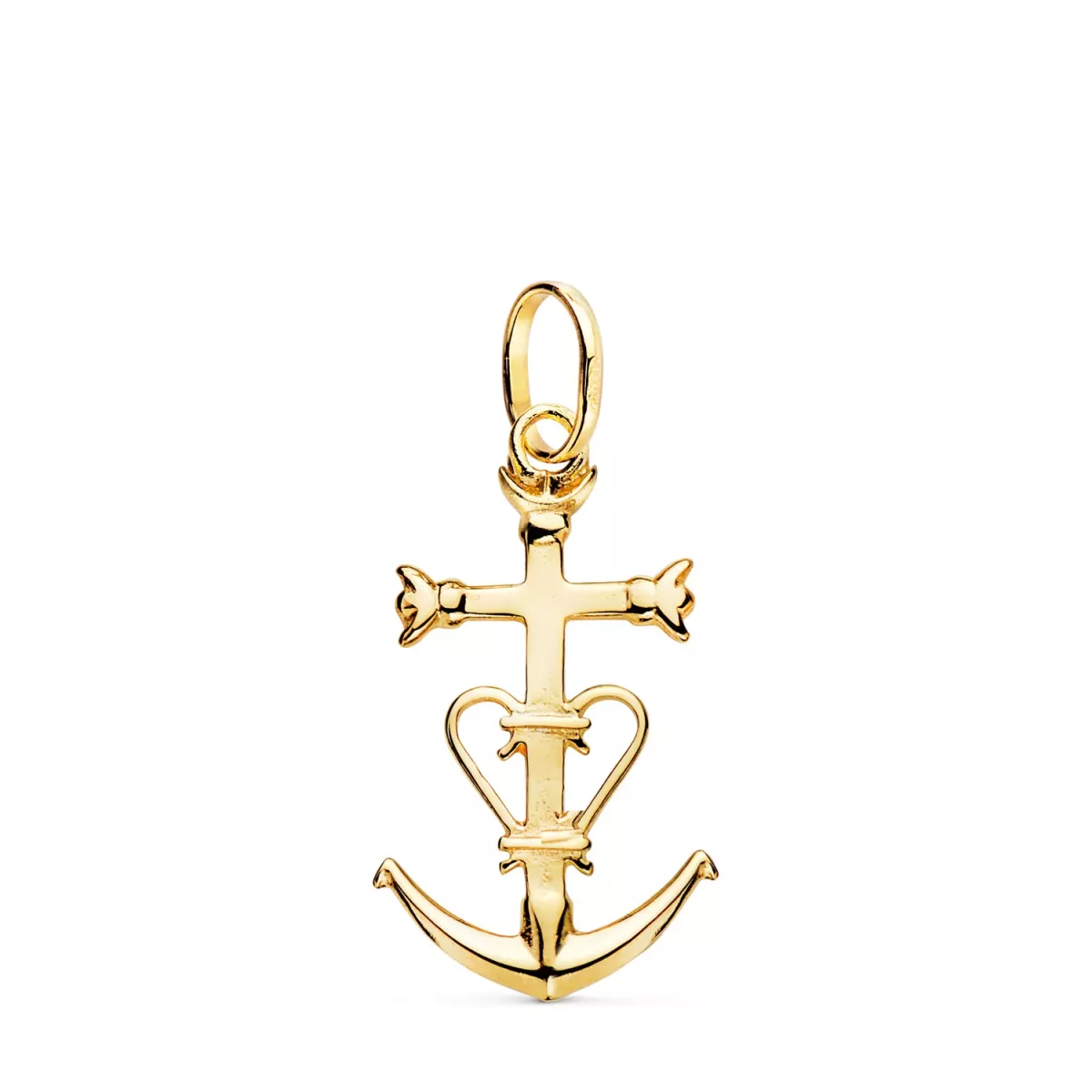 9K COLGANTE CRUZ DE LA CAMARGA ORO AMARILLO. 23 X 13 MM 0