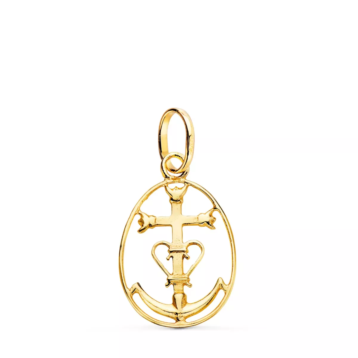 9K CRUZ DE LA CAMARGA CERCO ORO AMARILLO 21 X 14 MM 0