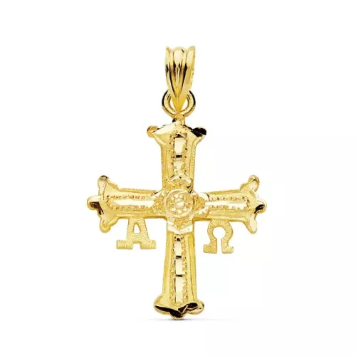 9K CRUZ DE COVADONGA ORO AMARILLO 27X24 MM 1