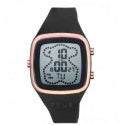 Reloj digital con correa de silicona en color negro y caja de acero IPRG rosado TOUS B-Time - 3000132900