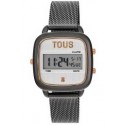 Reloj digital con brazalete de acero IPG gris D-Logo New - 300358300
