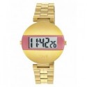 Reloj digital con brazalete de acero IPG dorado y color rosa MARS - 300358031