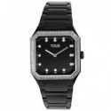 Reloj analógico con brazalete de aluminio negro y zirconias Karat Squared - 300358052