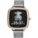 Reloj smartwatch de acero IPRG rosa y brazalete de acero D-Connect - 300358085