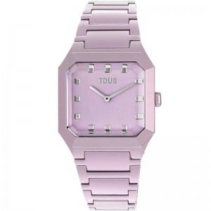 Reloj analógico con brazalete de aluminio rosa Karat Squared - 300358041