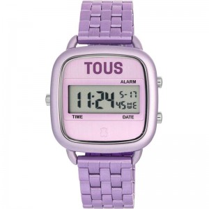 Reloj digital con brazalete de aluminio en color malva D-Logo - 300358001