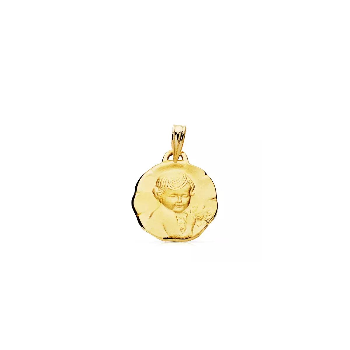 9K MEDALLA ORO AMARILLO ANGEL QUERUBIN 15MM 1