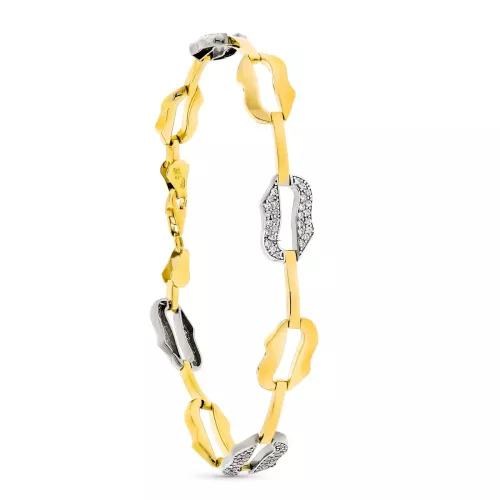 9K PULSERA ORO BICOLOR 19CM 5