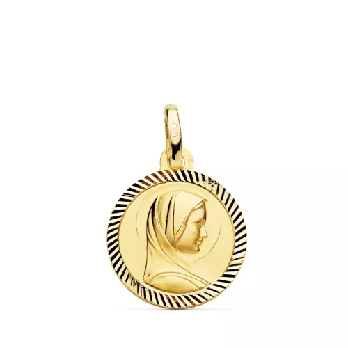 9K MEDALLA ORO AMARILLO VIRGEN FRANCESA 16 MM HELICE 1