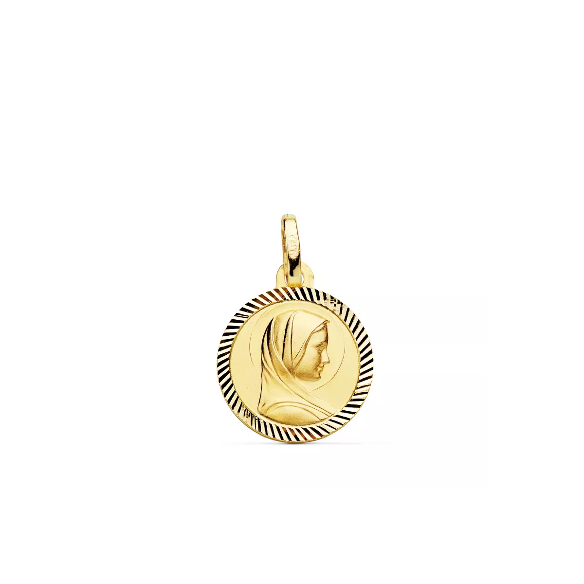 9K MEDALLA ORO AMARILLO VIRGEN FRANCESA 16 MM HELICE 1