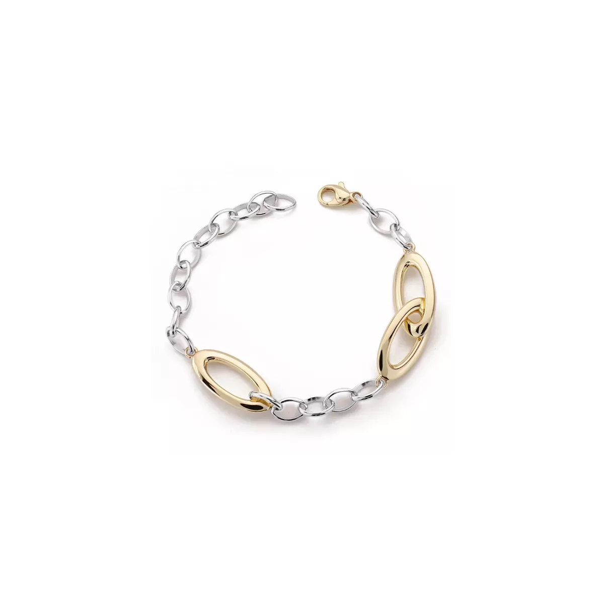 9K PULSERA ORO BICOLOR HUECA 20CM 7