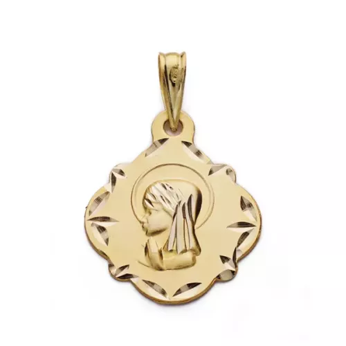 9K MEDALLA ORO AMARILLO VIRGEN NIÑA 16 MM 1
