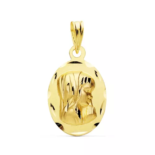 9K MEDALLA ORO AMARILLO VIRGEN NIÑA19X12 MM 1