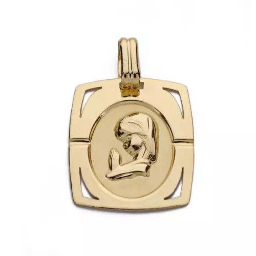 9K MEDALLA ORO AMARILLO VIRGEN NIÑA 20X17 MM 1