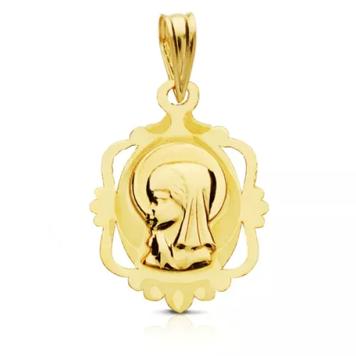 9K MEDALLA ORO AMARILLO VIRGEN NIÑA 20X14 MM 0