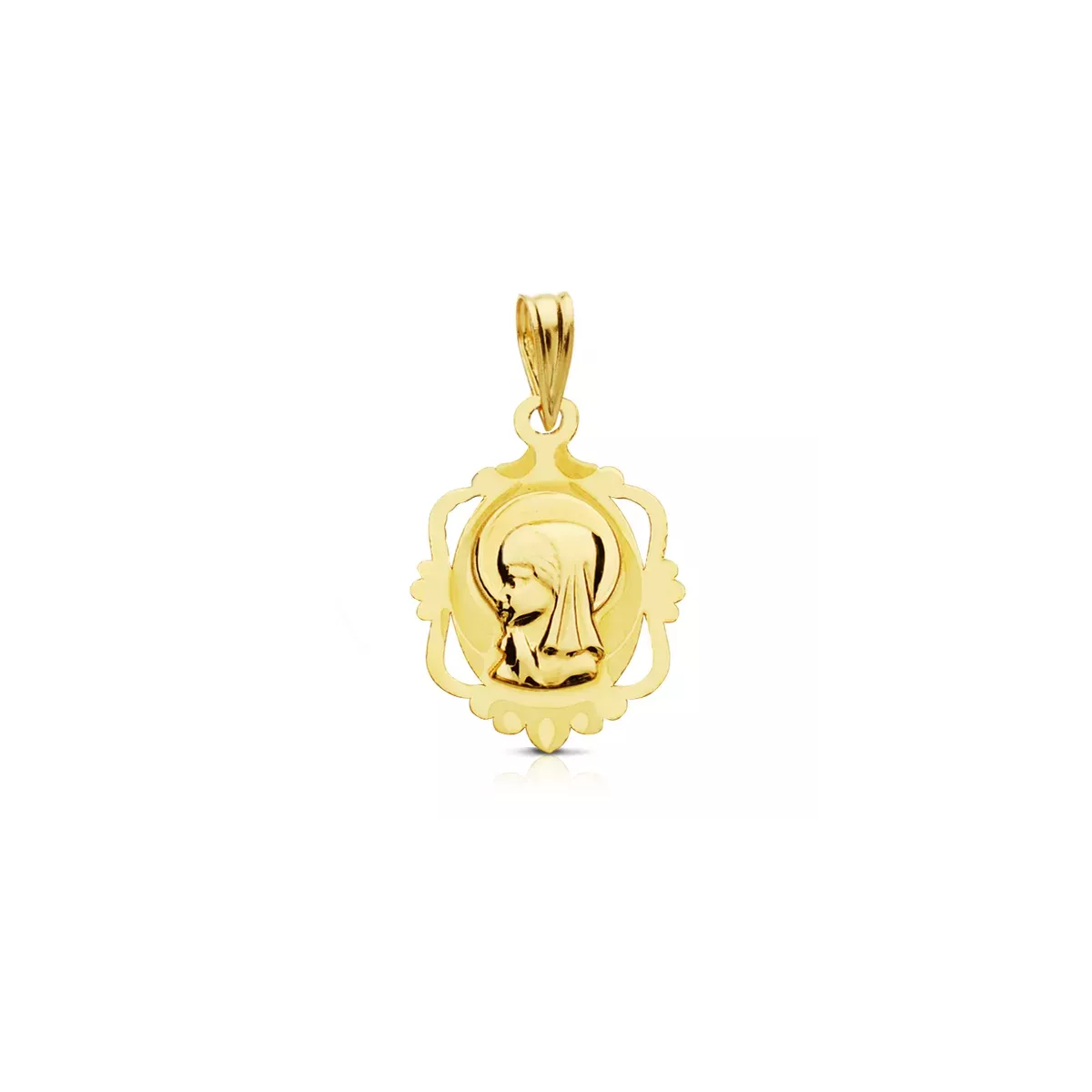 9K MEDALLA ORO AMARILLO VIRGEN NIÑA 20X14 MM 0