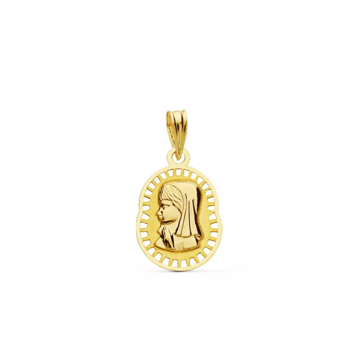 9K MEDALLA ORO AMARILLO VIRGEN NIÑA 19X12 MM 0