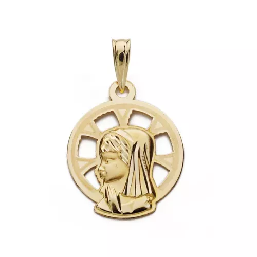 9K MEDALLA ORO AMARILLO VIRGEN NIÑA .18X14 MM 0