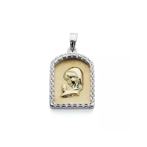 9K MEDALLA ORO AMARILLO VIRGEN NIÑA BICOLOR 21X14 MM 2