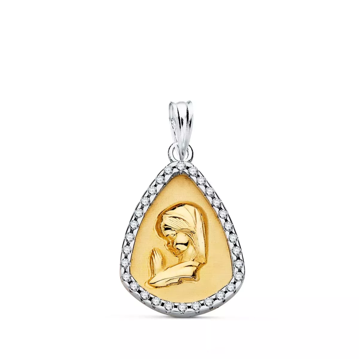 9K MEDALLA ORO AMARILLO VIRGEN NIÑA 21X14 MM 1