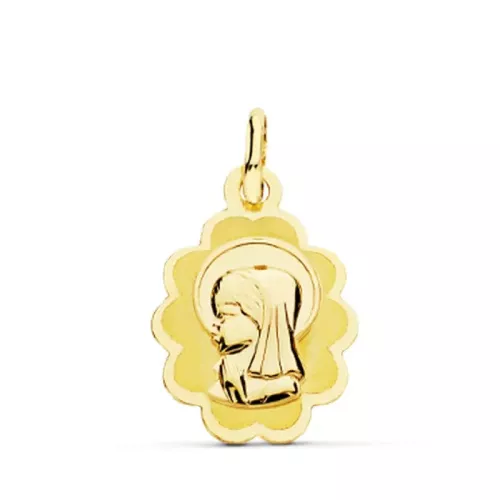 9K MEDALLA ORO AMARILLO VIRGEN NIÑA LIGERA 17X12 MM 0