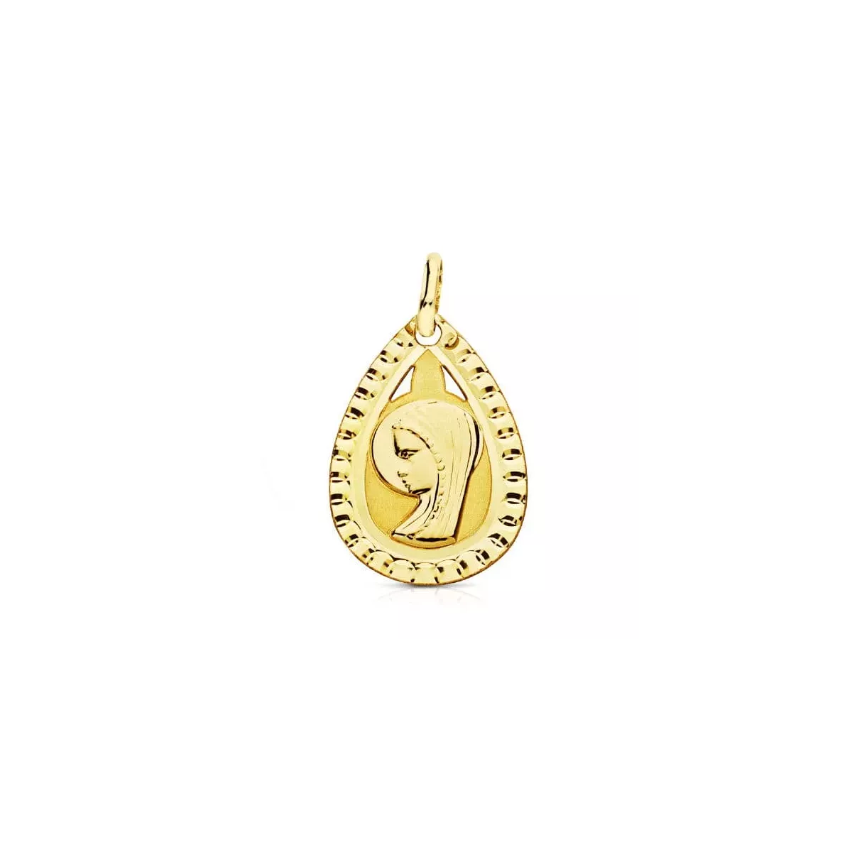 9K MEDALLA ORO AMARILLO VIRGEN NIÑA LIGERA 20X13 MM 0